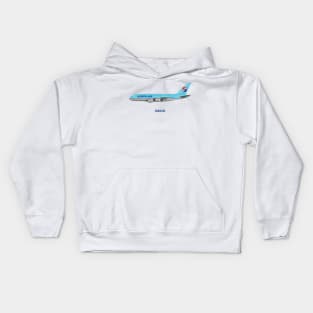 Illustration of Korean Air Airbus A380 Kids Hoodie